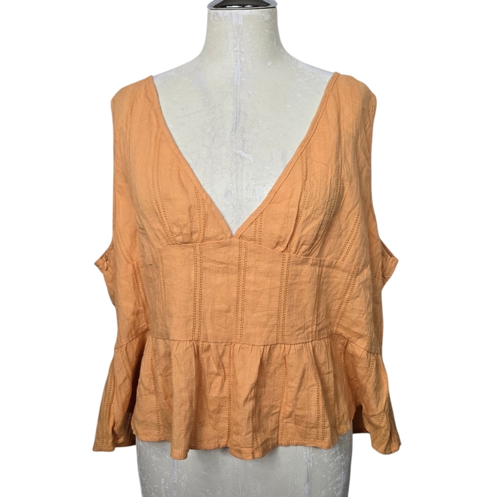 Shein Orange V Neck Cropped Tank Top 4XL
